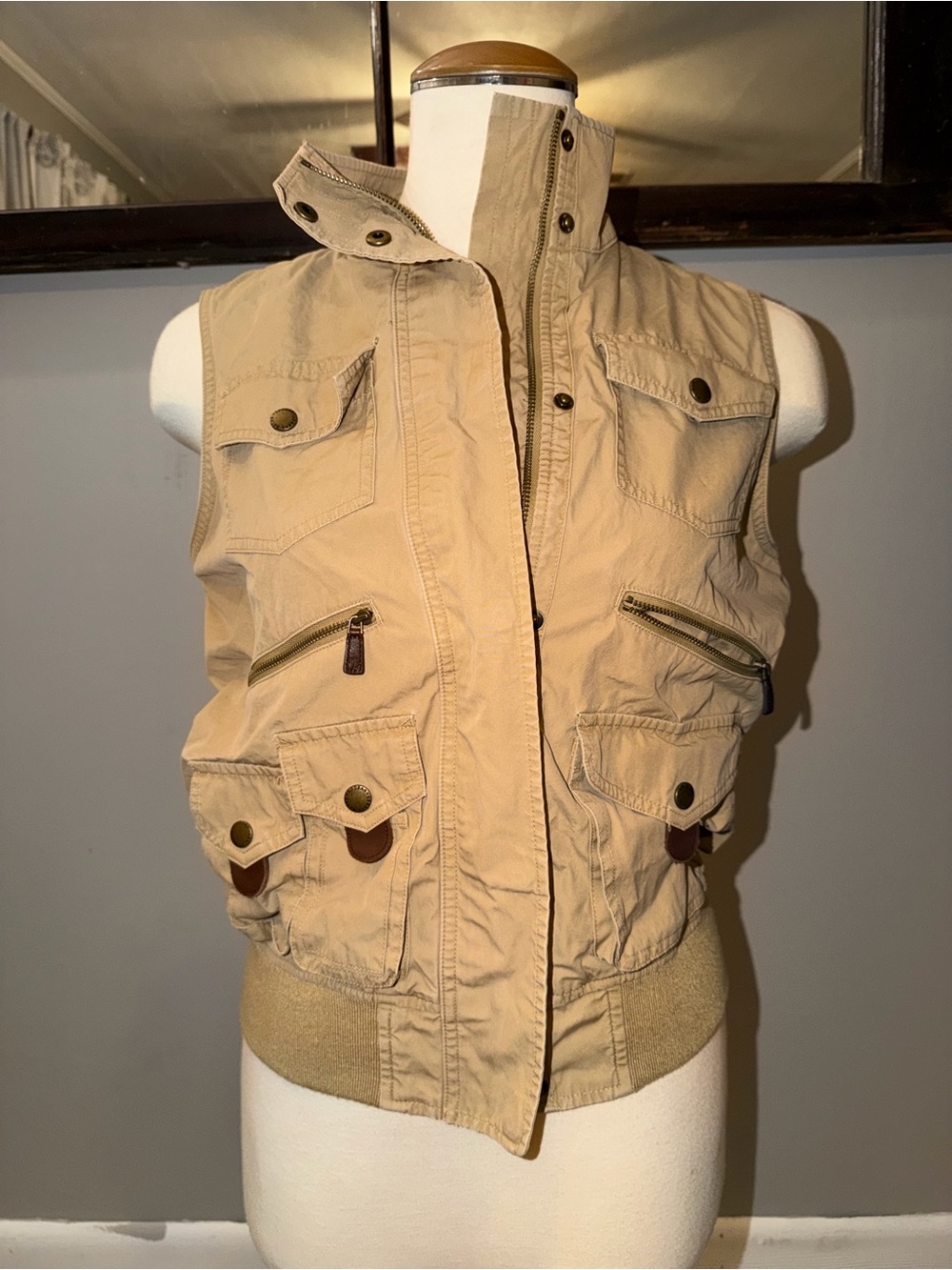 Ralph Lauren women’s Tan Cotton Vest with Green Label